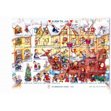 2021 - Danmark - julemærker - Helark - Hjem til Jul - Takket - Ufoldet.